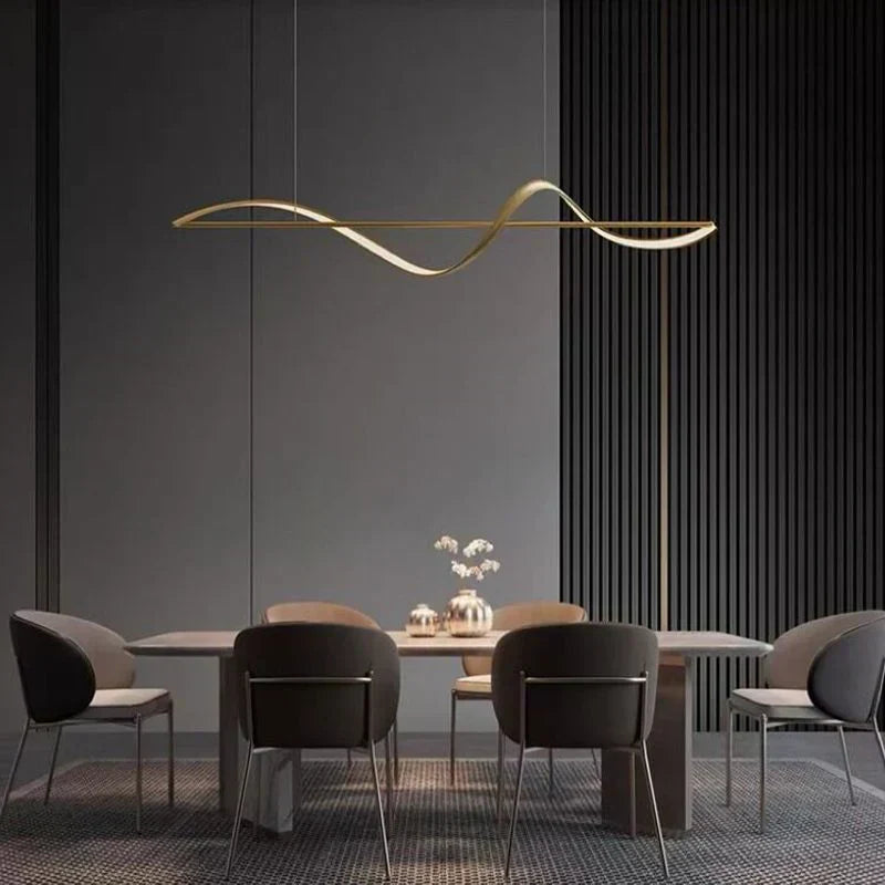 Suspension Whisper Linear - Lampe Moderne en Métal et Acrylique avec LED Intégrée