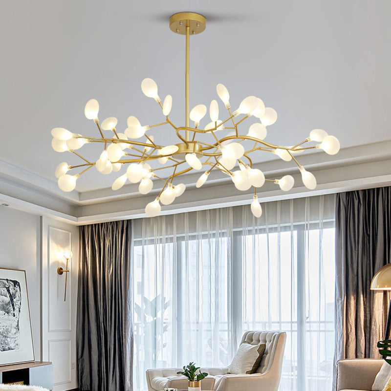 Chandelier LED Design Libellule – Luminaire Acrylique Moderne avec Effet Feuilles de Lucioles