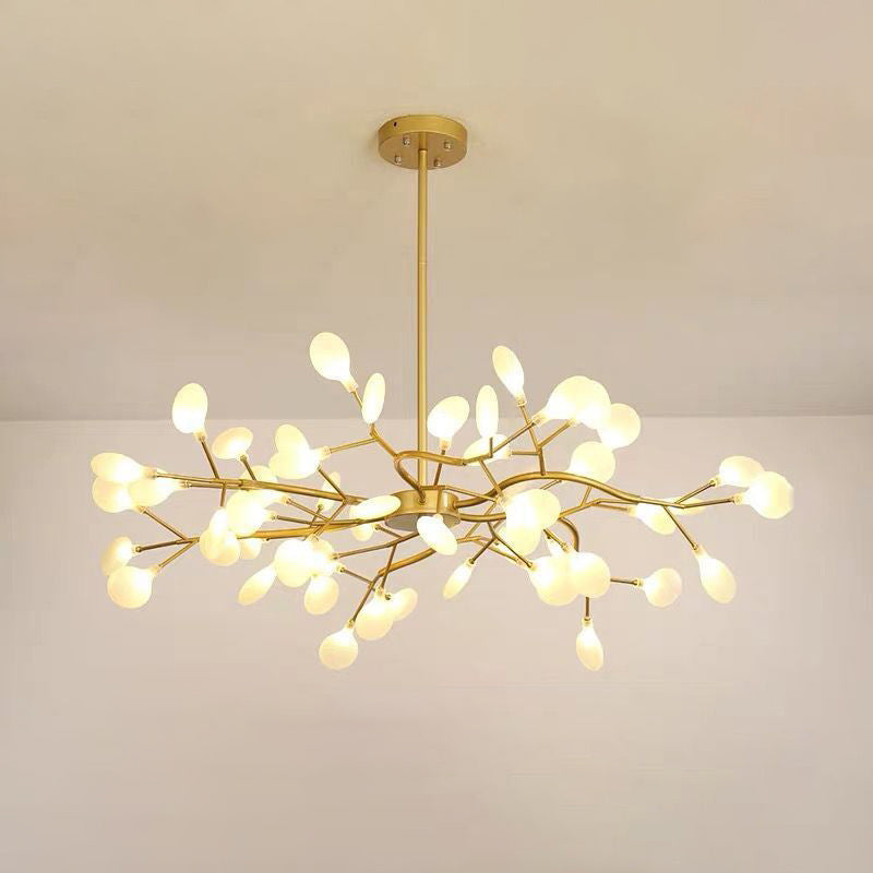 Chandelier LED Design Libellule – Luminaire Acrylique Moderne avec Effet Feuilles de Lucioles