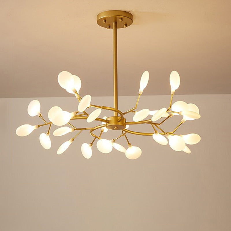Chandelier LED Design Libellule – Luminaire Acrylique Moderne avec Effet Feuilles de Lucioles
