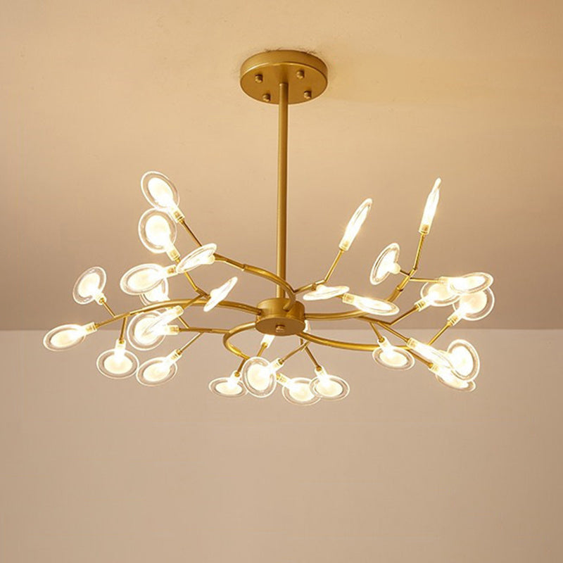 Chandelier LED Design Libellule – Luminaire Acrylique Moderne avec Effet Feuilles de Lucioles