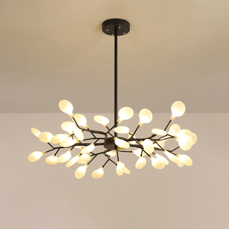 Chandelier LED Design Libellule – Luminaire Acrylique Moderne avec Effet Feuilles de Lucioles