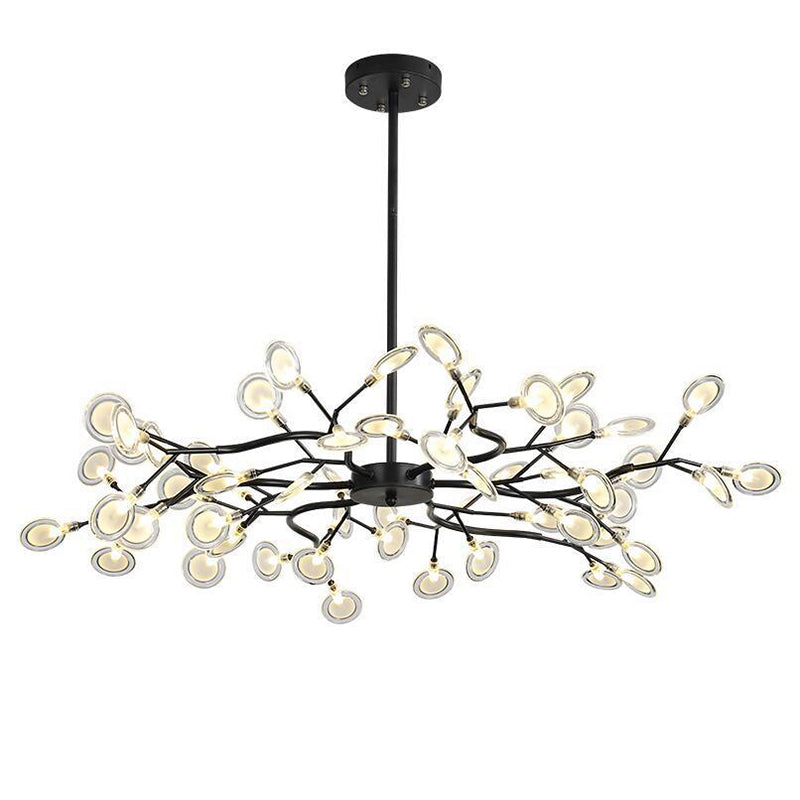 Chandelier LED Design Libellule – Luminaire Acrylique Moderne avec Effet Feuilles de Lucioles