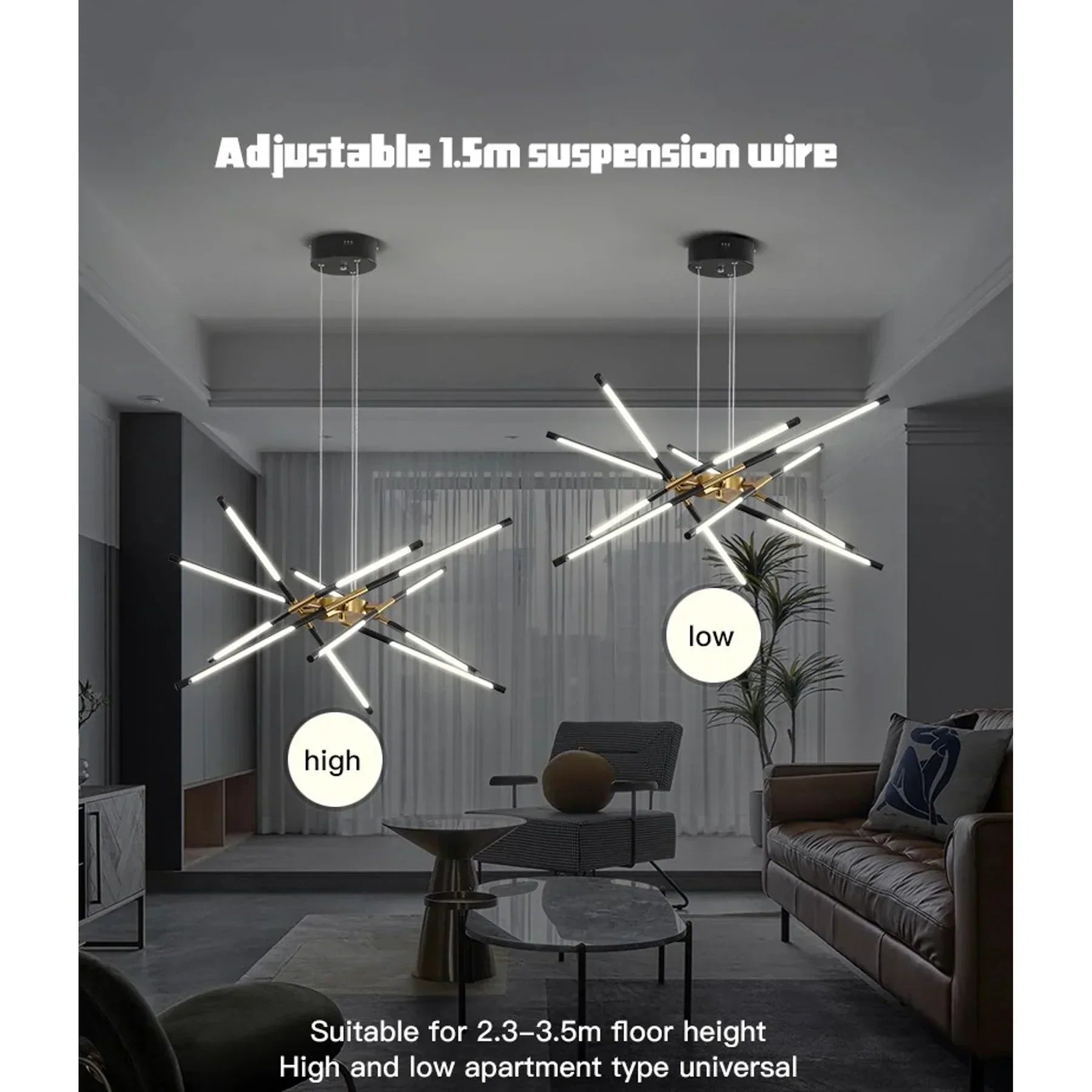 Chandelier Spider Moderne – Lustre Élégant avec 6 à 12 Lampes pour Salle à Manger, Salon et Bureau