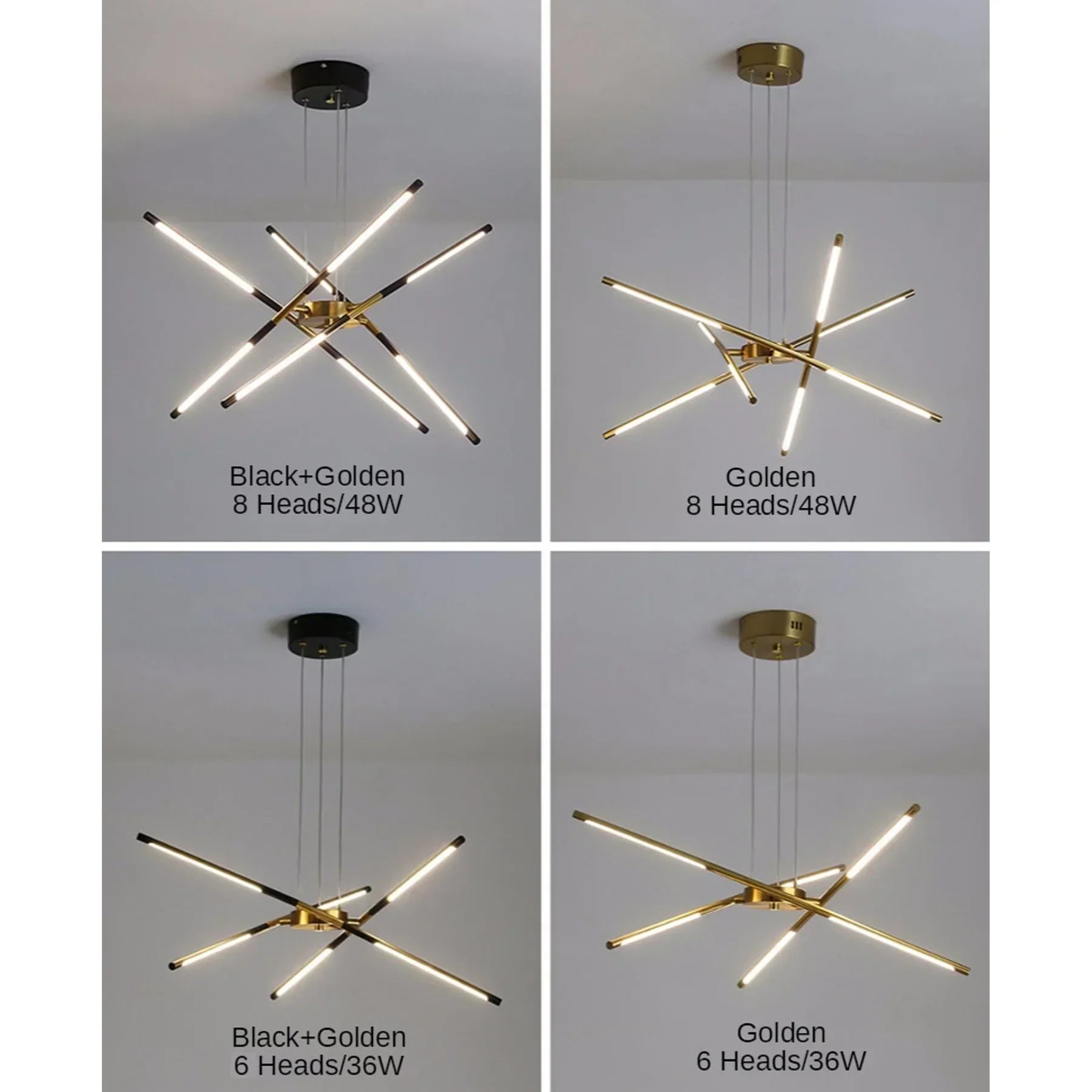 Chandelier Spider Moderne – Lustre Élégant avec 6 à 12 Lampes pour Salle à Manger, Salon et Bureau