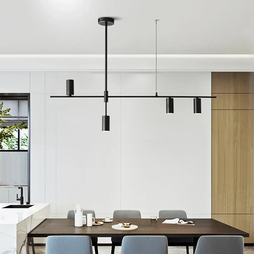 Chandelier Minimaliste Noir – Design Élégant et Moderne en Métal et Aluminium