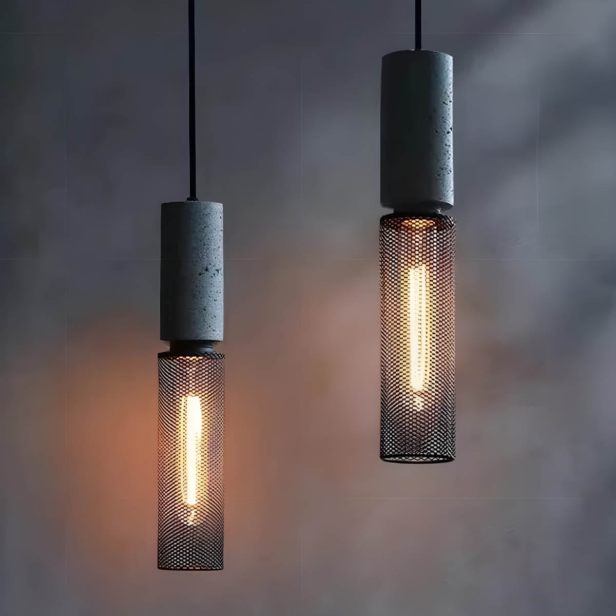 Suspension Shane Moderne en Béton et Fer – Lampe Design Industriel