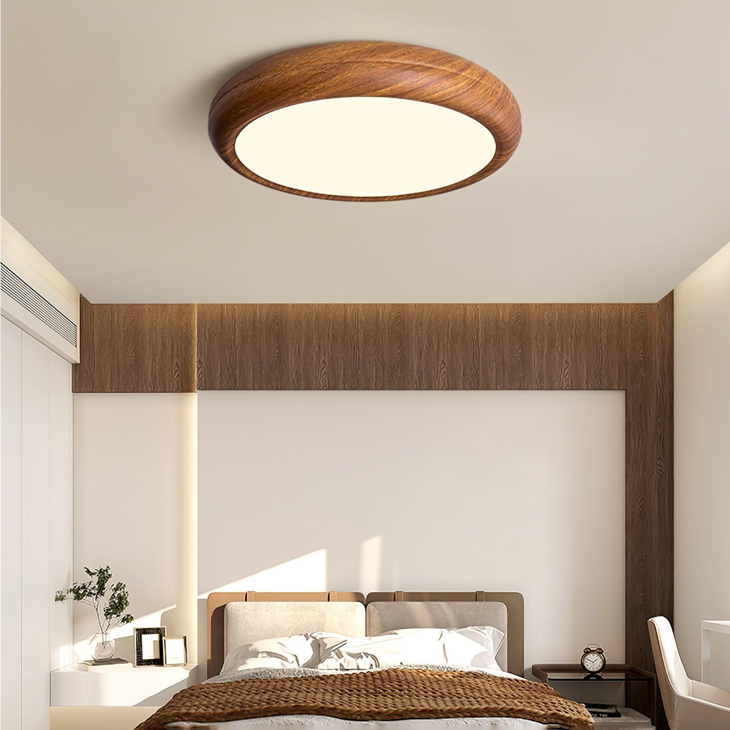 Plafonnier Rond en Bois et Acrylique – Élégance Moderne et Raffinée pour Votre Intérieur