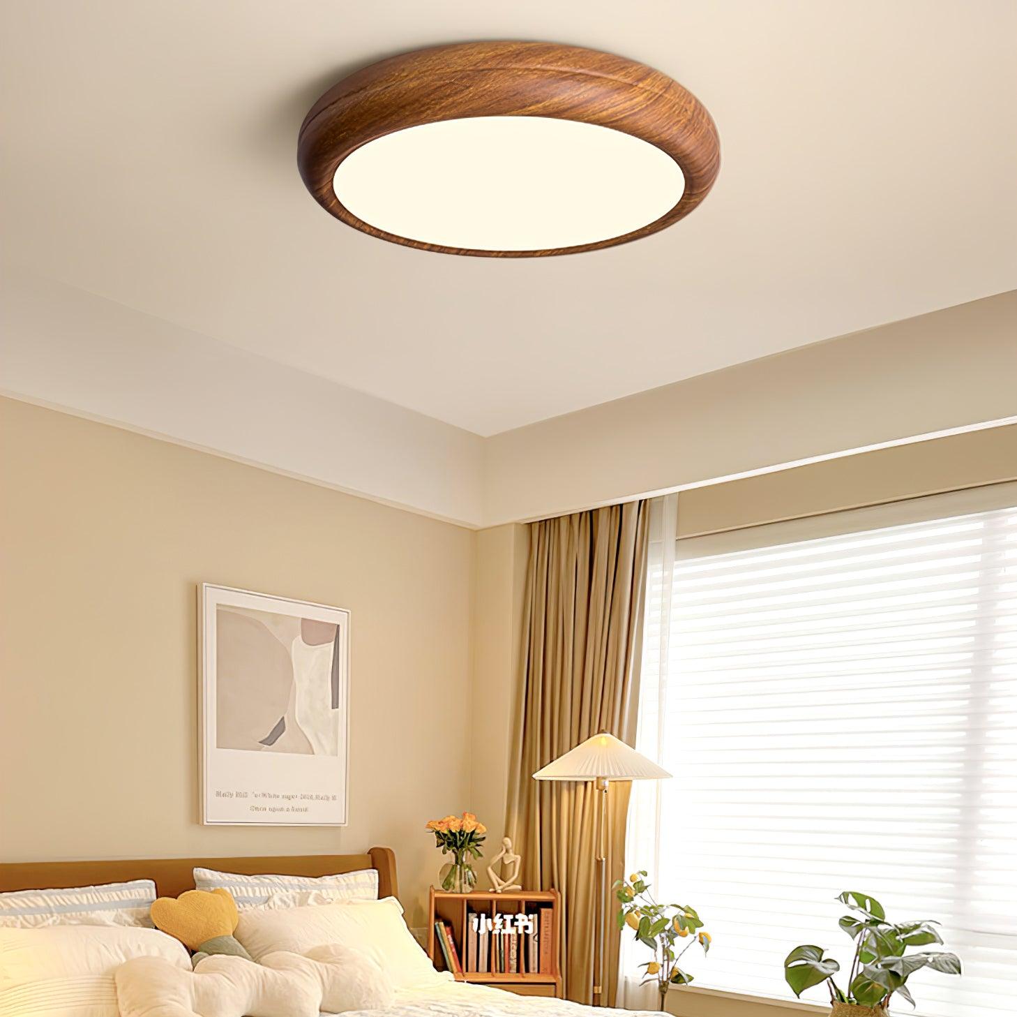 Plafonnier Rond en Bois et Acrylique – Élégance Moderne et Raffinée pour Votre Intérieur
